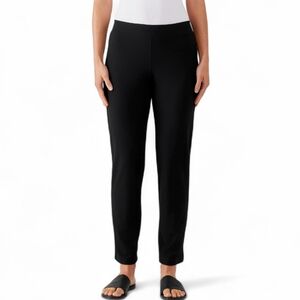 Eileen Fisher Washable Black Pull On Stretch Crepe Pants Size 4